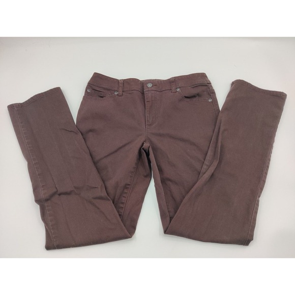Chico's Pants - Chicos So Slimming Straight‎ Leg Pants Brown Size 0.5 Regular Cotton Stretch